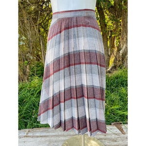 Vintage 70&#39;s wool Blend Plaid Pleated Skirt Size 5