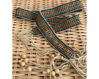 Wooden Bead Belt - Macrame, Hippie Boho Festiwal Style, 90s  display picture 3