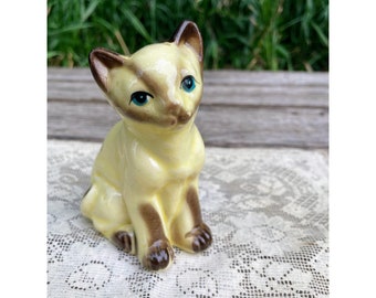 Vintage Flocked Siamese Kitten Nodder, Josef Originals Japan