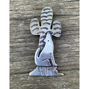 Vintage Mexico Brooch Coyote Cactus 925 Silver 10 g image 5