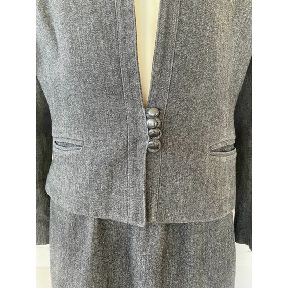 Vintage Gray Wool Womens Skirt Suit Glorious Gals… - image 5