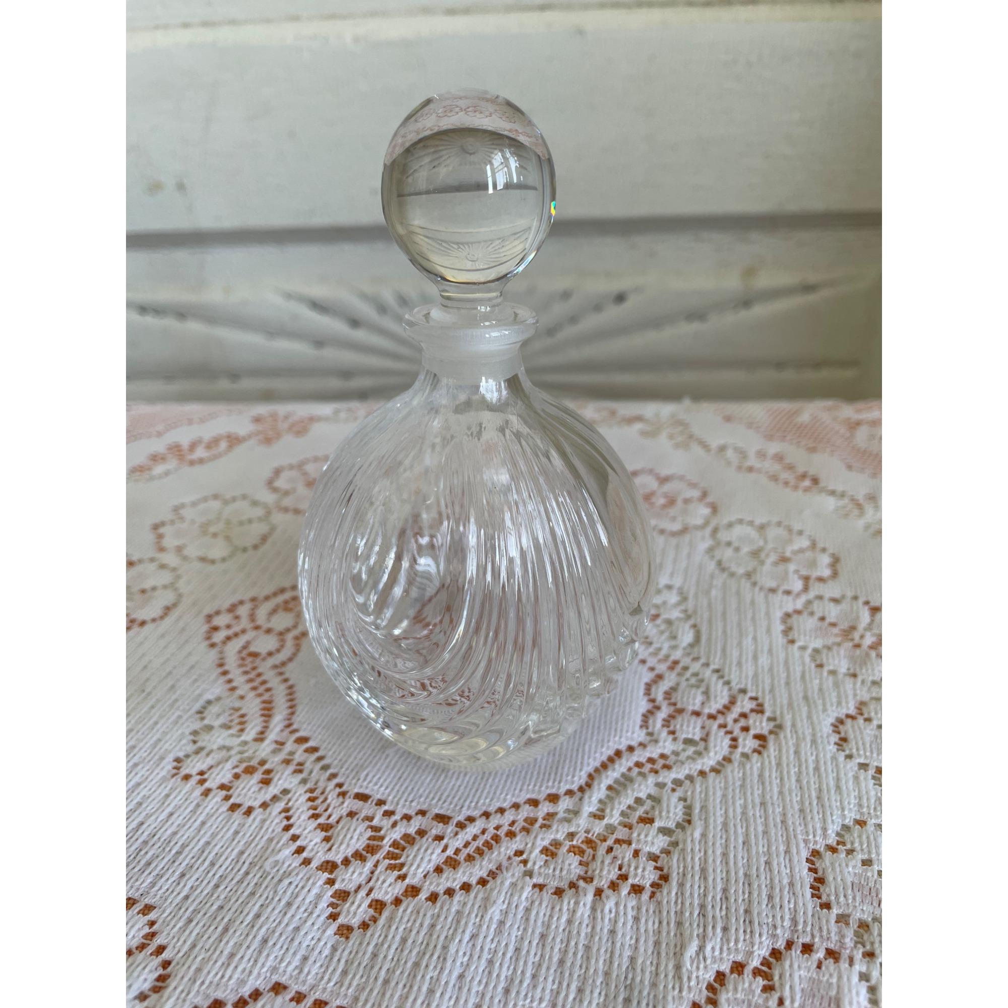 1950's Perfumeボトル　アンティーク Vintage 1950s Clear Glass Crystal Ribbed Perfume Bottle With