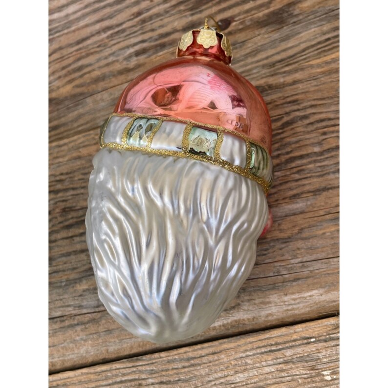 Vintage Blown Glass Santa Clause Face Christmas Ornament - Etsy