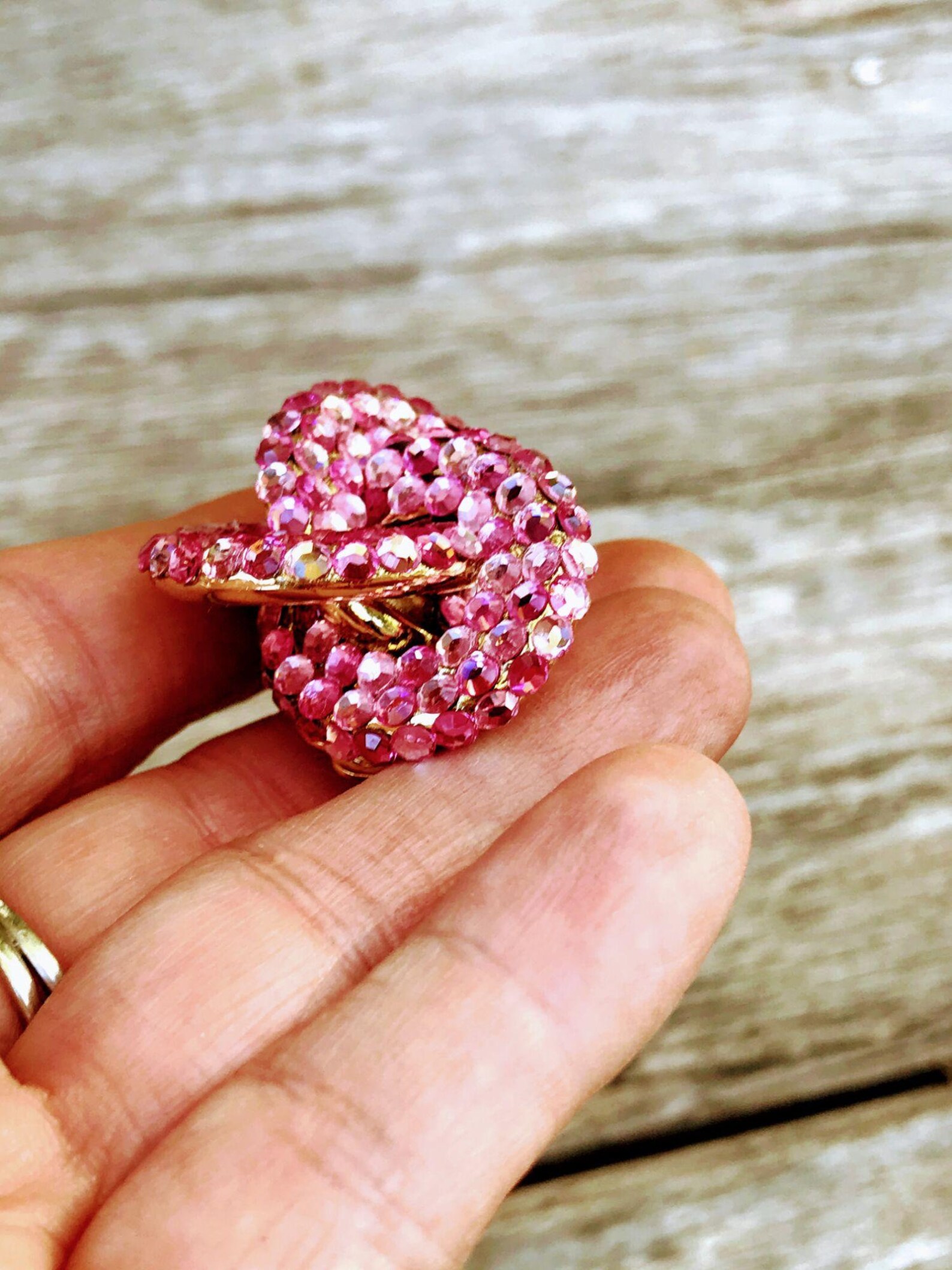 Vintage Pink Crystal Glass Knot Chunky Earrings Etsy