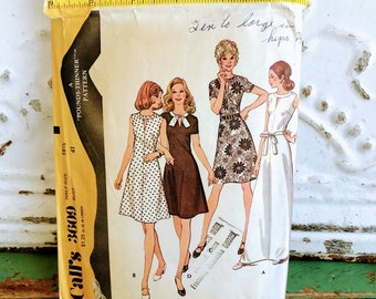 1970s Sewing pattern Short or Maxi Dress Size 18.5 41 Bust