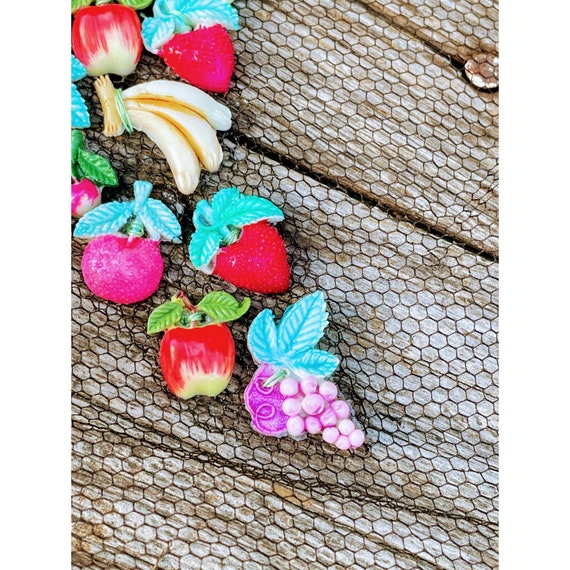 Vintage Hostess Net Half Apron Cornucopia with fr… - image 4