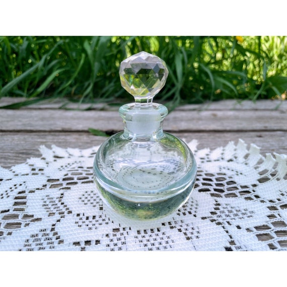 Vintage clear glass perfume - Gem