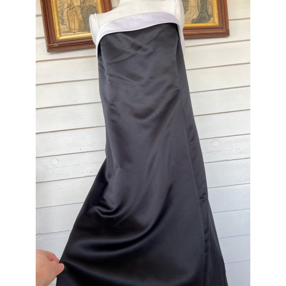 Vintage 1980s Niki Black And White Formal Maxi Dr… - image 8