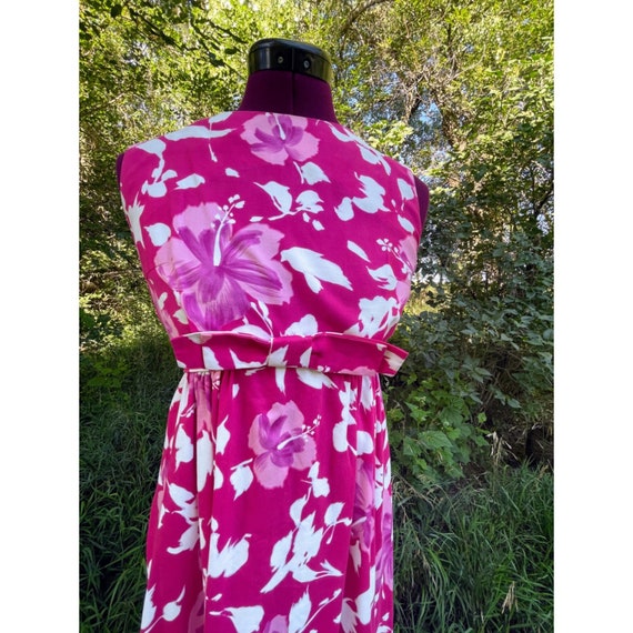 Vintage 1960s Maxi Hawaiian Dress BJ's Hot Pink C… - image 7