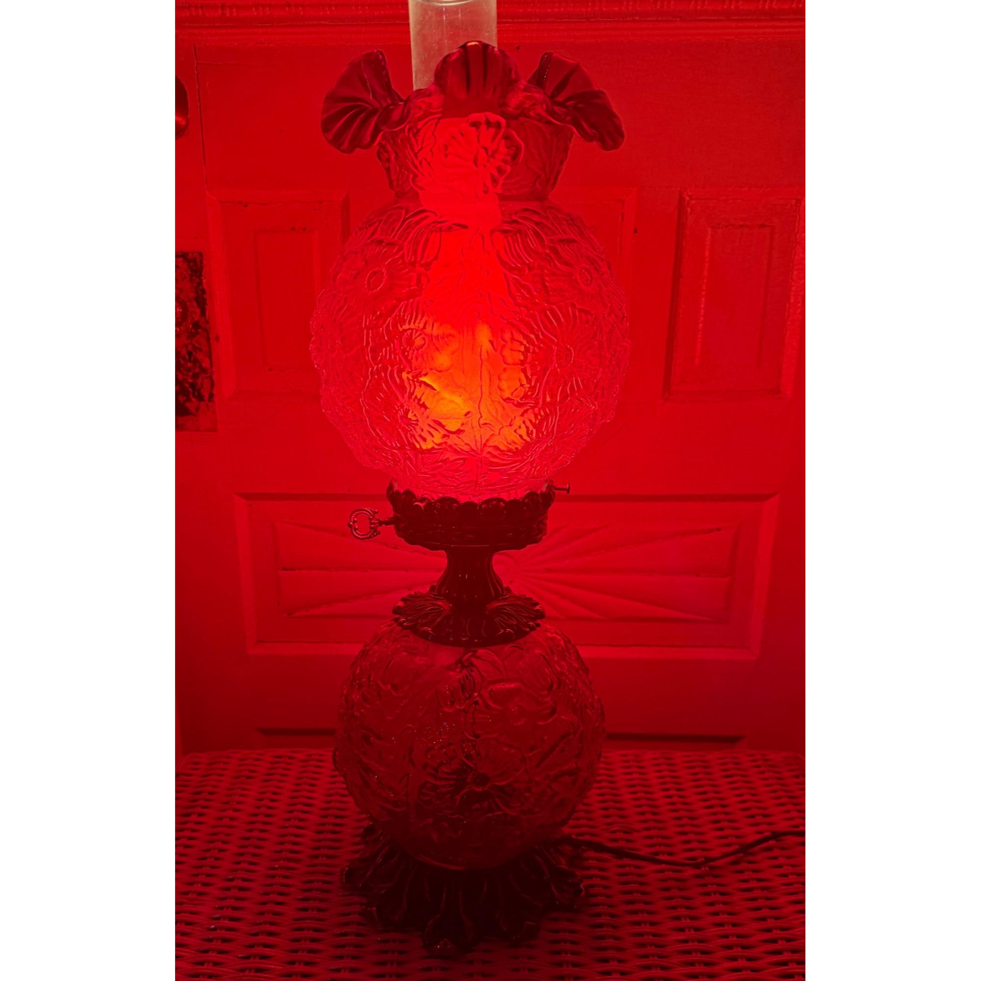 Fenton Poppy Ruby Red Glass Gone With the Wind Electric