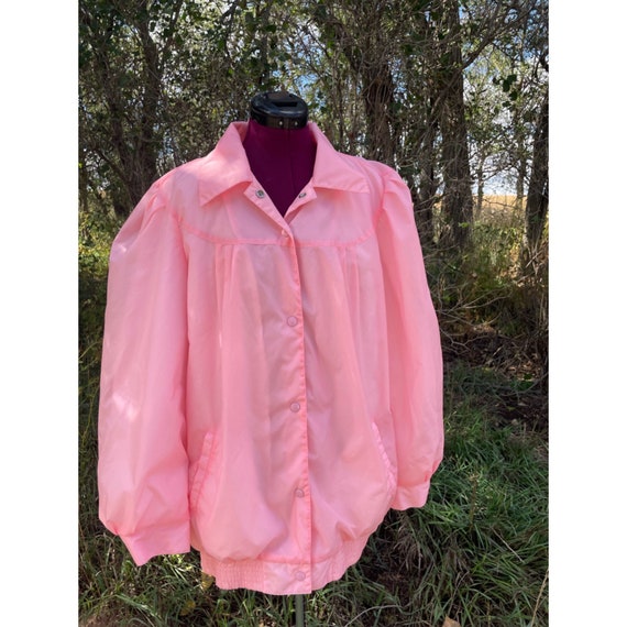 Vintage 1980s Pink Wind Breaker Jacket Current Se… - image 3