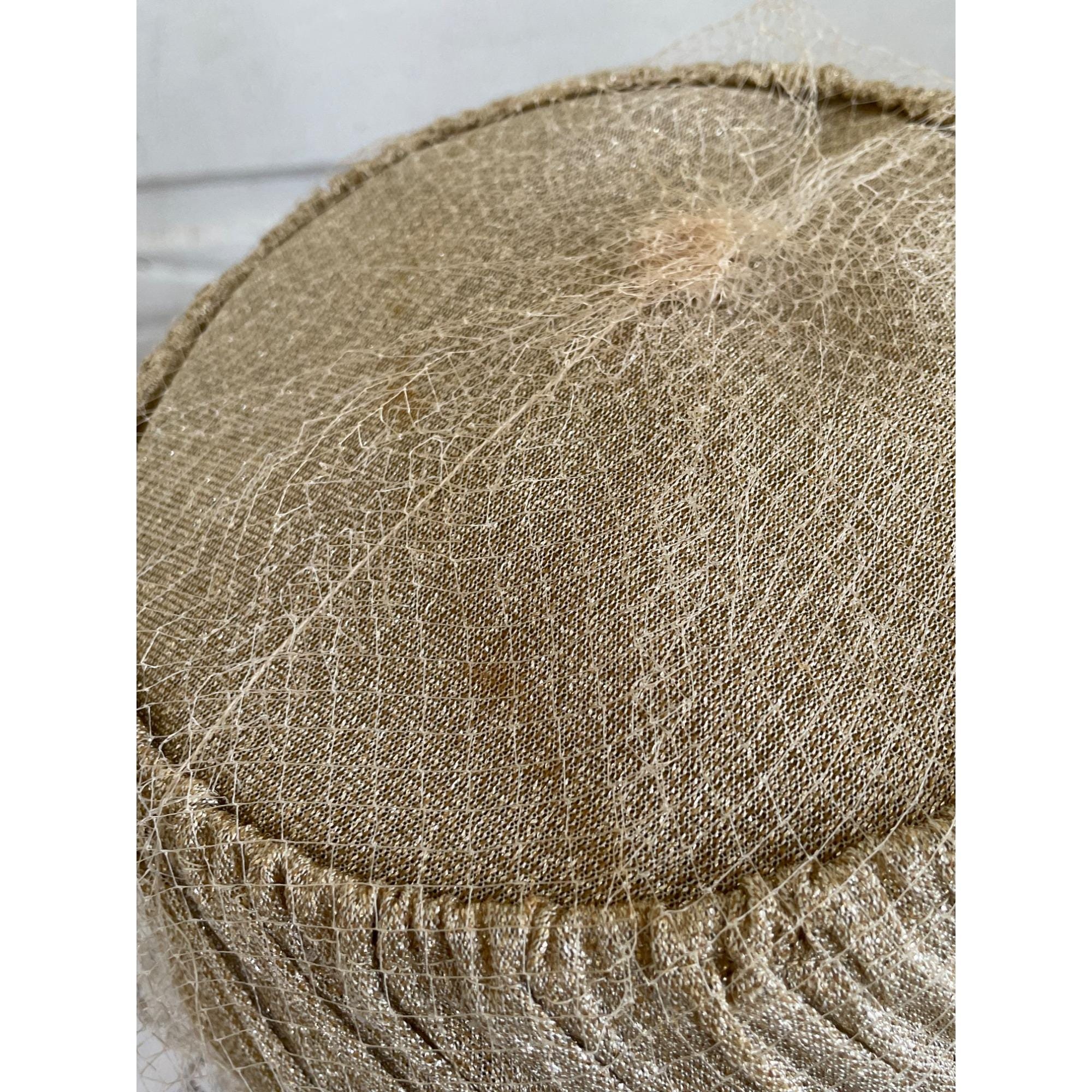 Vintage 1960s Gold Metallic Cloche Hat With Rhinestone  display picture 2
