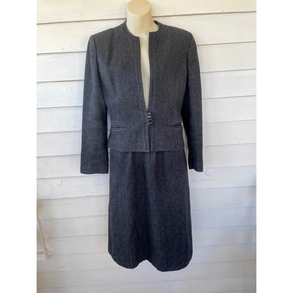 Vintage Gray Wool Womens Skirt Suit Glorious Gals… - image 10