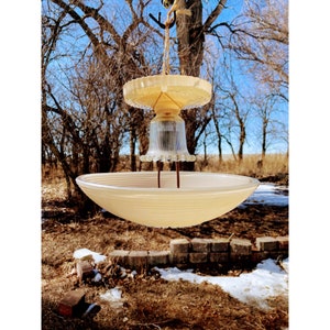 Antique Art Deco Pink Glass Candlewick Hanging Ceiling light