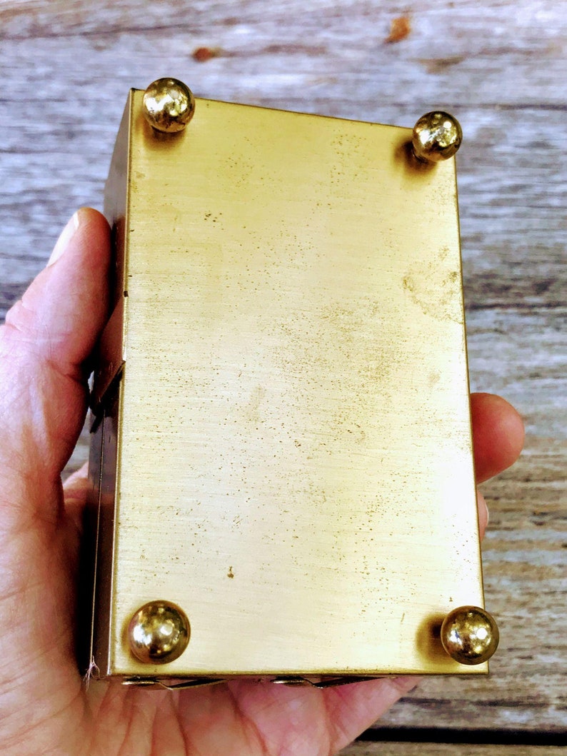 Vintage Brass Rhinestone Folding Accordion Jewelry Box With Etsy