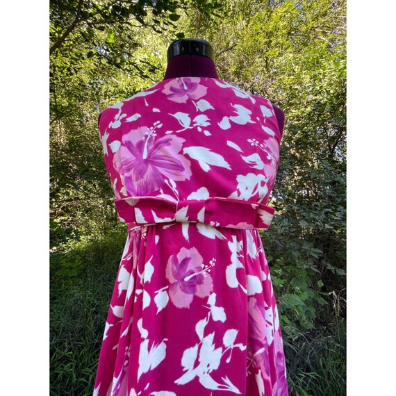 Vintage 1960s Maxi Hawaiian Dress BJ's Hot Pink C… - image 3