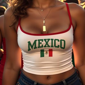 Support Mexico in style with this adjustable spaghetti strap tank featuring the Mexican flag—perfect for soccer matches, Gold Cup, World Cup watch parties, Cinco de Mayo, Día de la Independencia (Sept 16), summer fiestas, beach trips, and travel outfits. Celebrate legends like Zurdo, Canelo Álvarez, Julio César Chávez, and Sergio Pérez. Ideal for fans of Italy, Hungary, Bulgaria, and Iran—perfect green white red aesthetic, festival outfit, sporty chic, customizable fit, lightweight summer top.