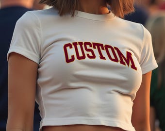 Custom College Cropped Baby Tee