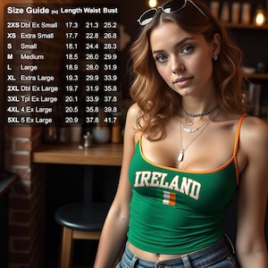 Celebrate Irish pride in this green adjustable spaghetti strap tank with orange straps, featuring “Ireland” above the Irish flag. Perfect for St. Patrick’s Day, Six Nations rugby, World Cup qualifiers, the Olympics, summer festivals, pub nights, and travel across Dublin or Galway. Lightweight and breathable with a customizable fit. Also great for fans of Italy, Côte d’Ivoire, India, Netherlands, and other green-white-orange flag color schemes. A festive, sporty top for year-round national pride.