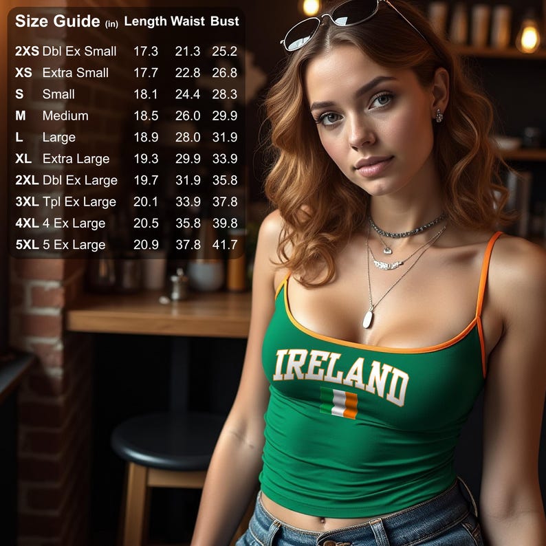Celebrate Irish pride in this green adjustable spaghetti strap tank with orange straps, featuring “Ireland” above the Irish flag. Perfect for St. Patrick’s Day, Six Nations rugby, World Cup qualifiers, the Olympics, summer festivals, pub nights, and travel across Dublin or Galway. Lightweight and breathable with a customizable fit. Also great for fans of Italy, Côte d’Ivoire, India, Netherlands, and other green-white-orange flag color schemes. A festive, sporty top for year-round national pride.