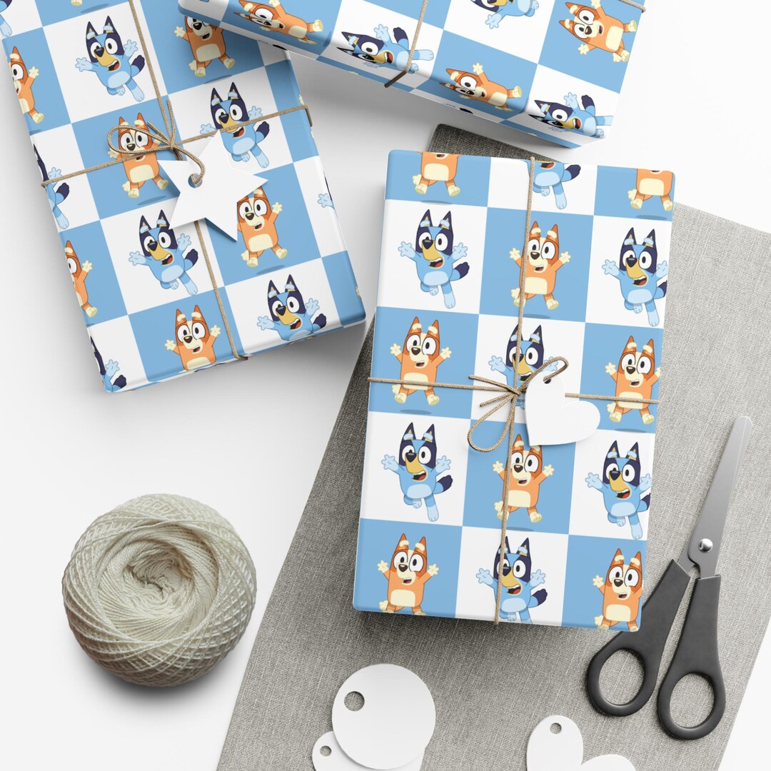 Bluey Wrapping Paper, Bingo Wrapping Paper, Celebration Wrapping Paper ...