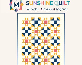 Sunshine Cottage Quilt Pattern: Beginner Friendly, 3 Sizes (PDF Download)