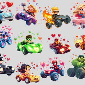 Super-herói Dia dos Namorados Clipart, Carros de Heróis Fofos para Crianças, super-herói clipart, clipart super-heróis, super-heróis clip art, super-herói