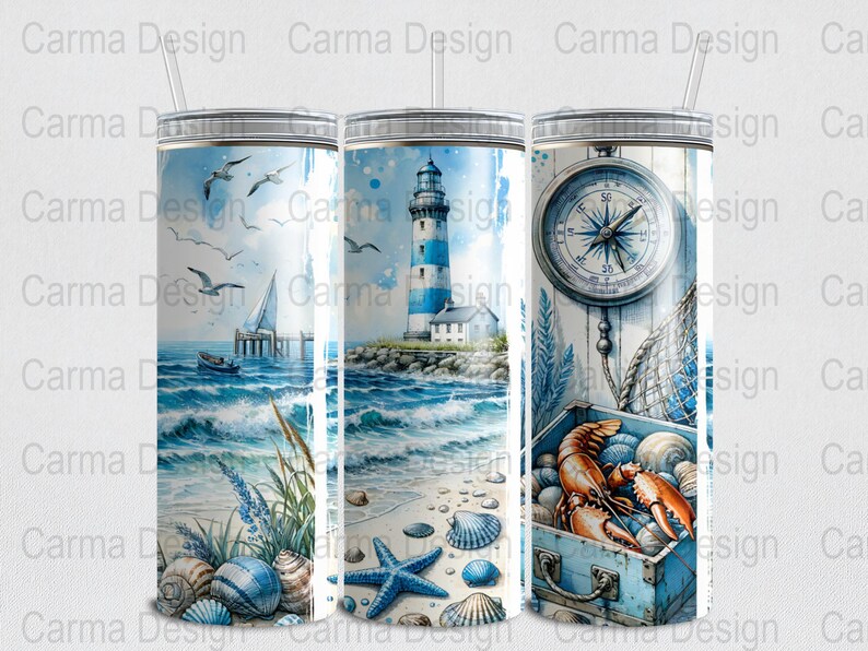 Costal Beach Ocean PNG-sublimatieontwerp instant digitale download, schattige graphics, 20oz bekerontwerp, vakantie, png afbeelding 5