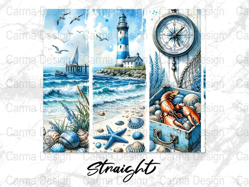 Costal Beach Ocean PNG-sublimatieontwerp instant digitale download, schattige graphics, 20oz bekerontwerp, vakantie, png afbeelding 2