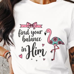 Find Your Balance PNG, Trendy Png, Faith Png, Christian Sublimation Design, Religious Png, Flamingo Png, Digital Download