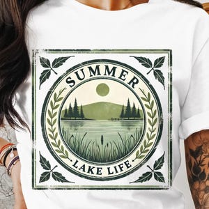 Summer Lake Life Retro Png Design, Spring Outdoors Sublimation Digital Download, Trendy Summer Lake Camping Digital Design