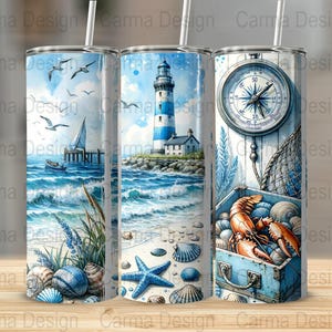 Costal Beach Ocean PNG-sublimatieontwerp instant digitale download, schattige graphics, 20oz bekerontwerp, vakantie, png afbeelding 1