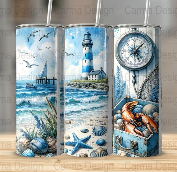 Costal Beach Ocean PNG Sublimation Design Instant Digital Download, Cute Graphics, 20oz tumbler Design, Vacation png