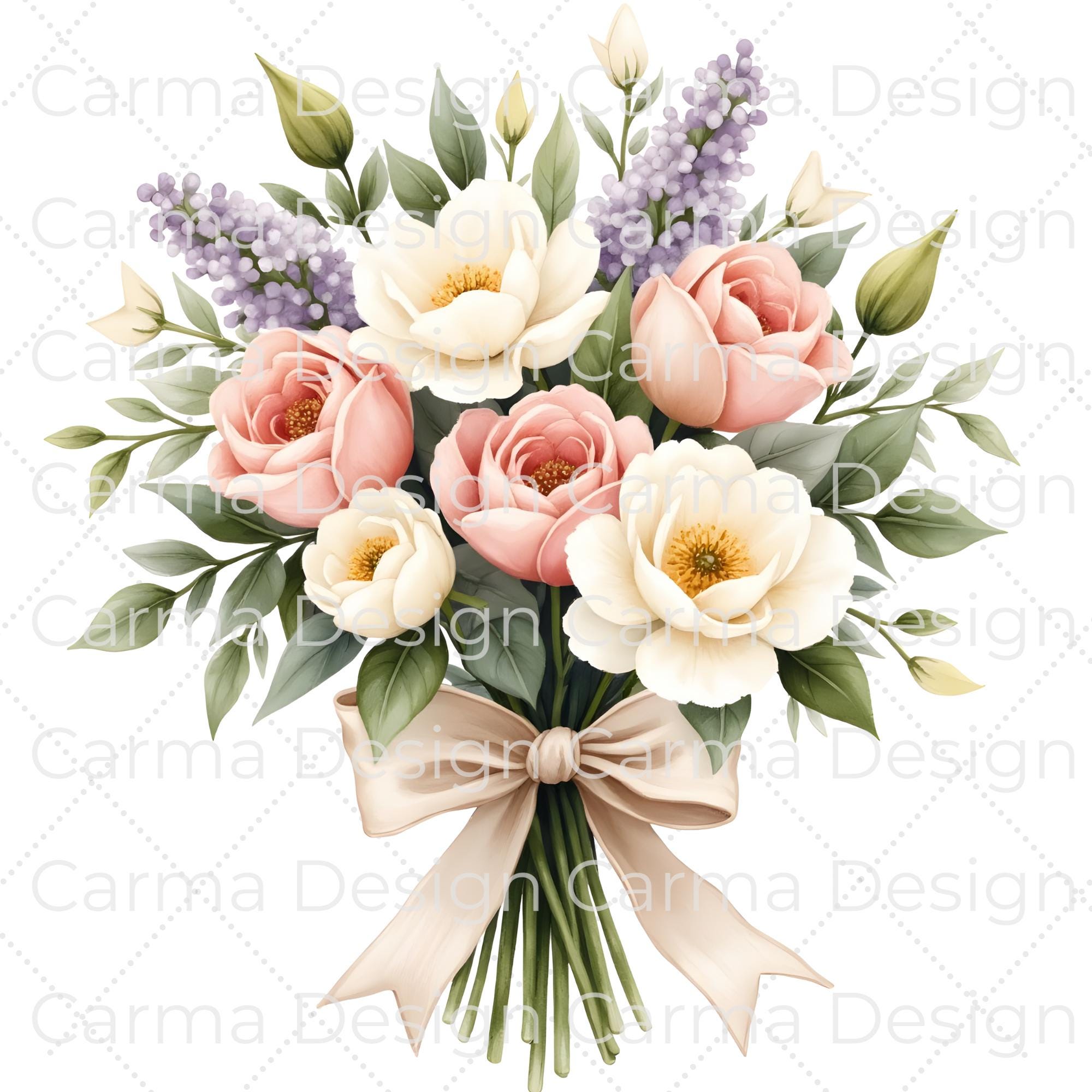 Spring Watercolor Floral Clipart Bundle PNG, Cottagecore Vintage ...