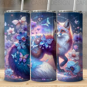 Fantasy Fox Tumbler Wrap: Magical Creature Sublimation Design (Digital Download)