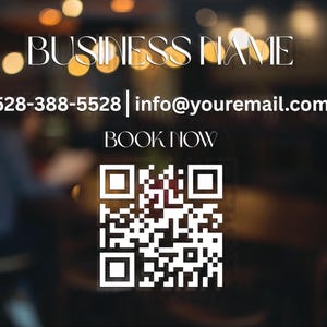 Customizable Window Decal / Your Company Name or Logo Storefront Vinyl Sticker Window Door Lettering / QR CODE