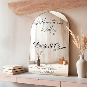 Custom Vinyl Decal for Wedding Mirror Custom Text Decal for Wedding Sign Personalized Wedding Decal for Custom Bridal Shower Mirror Decal
