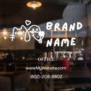 Personalisierbar Fenster Aufkleber / Ihr Firmenname oder Logo Storefront Vinyl Aufkleber Fenster Tür Schriftzug / QR CODE