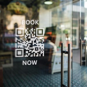Customizable Window Decal / Your Company Name or Logo Storefront Vinyl Sticker Window Door Lettering / QR CODE