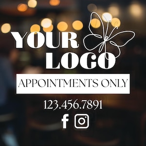 Customizable Window Decal / Your Company Name or Logo Storefront Vinyl Sticker Window Door Lettering