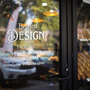 Customizable Window Decal / Your Company Name or Logo Storefront Vinyl Sticker Window Door Lettering / QR CODE