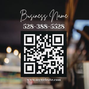 Customizable Window Decal / Your Company Name or Logo Storefront Vinyl Sticker Window Door Lettering / Business QR CODE