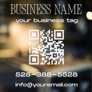 Customizable Window Decal / Your Company Name or Logo Storefront Vinyl Sticker Window Door Lettering / QR CODE
