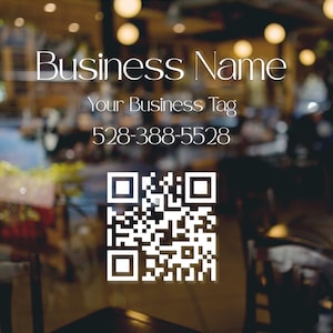 Customizable Window Decal / Your Company Name or Logo Storefront Vinyl Sticker Window Door Lettering / QR CODE