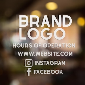 Customizable Window Decal / Your Company Name or Logo Storefront Vinyl Sticker Window Door Lettering / QR CODE
