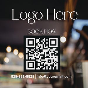 Customizable Window Decal / Your Company Name or Logo Storefront Vinyl Sticker Window Door Lettering / Business QR CODE