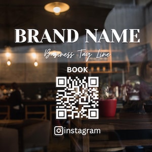 Personalisierbar Fenster Aufkleber / Ihr Firmenname oder Logo Storefront Vinyl Aufkleber Fenster Tür Schriftzug / QR CODE