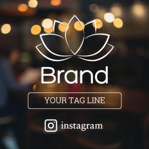 Customizable Window Decal / Your Company Name or Logo Storefront Vinyl Sticker Window Door Lettering / QR CODE