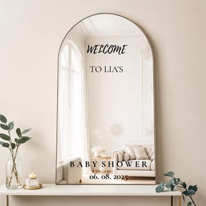 Baby shower welcome sign, Baby shower mirror decal, Custom Text Decal for baby shower, baby shower decal for backdrop, personalized decals.