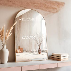 Bridal shower welcome sign, Bridal shower mirror decal, Custom Text Decal for bridal shower, wall decals, Personalized bridal shower signs.